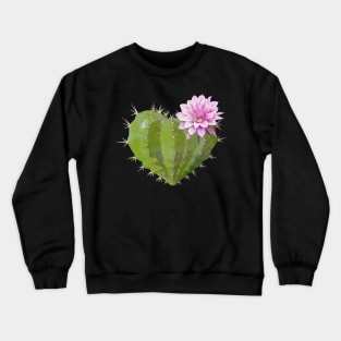 Cactus heart watercolor pink flower Crewneck Sweatshirt